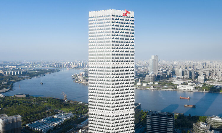 上海sk大廈辦公樓裝修施工現(xiàn)場